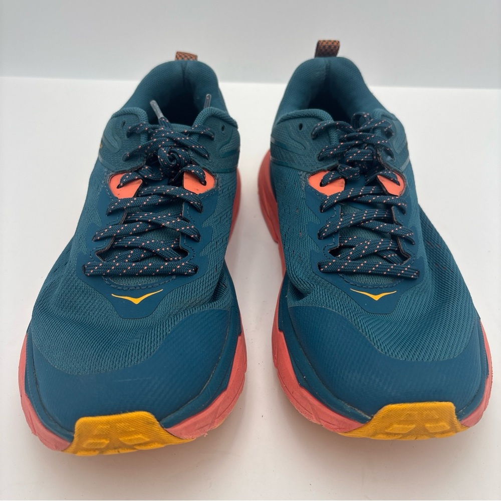 Hoka Men's Athletic Shoes in Teal and Coral - Picture 2 of 11
